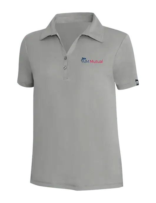 TravisMathew Light Grey Heather Womens Coto Performance Polo w/A.I.M. Mutual Logo