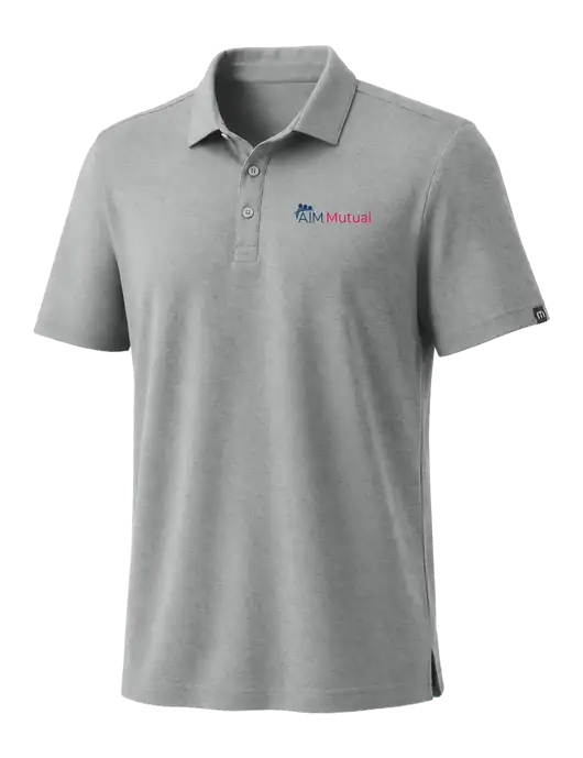TravisMathew Medium Grey Heather Coto Performance Polo w/A.I.M. Mutual Logo