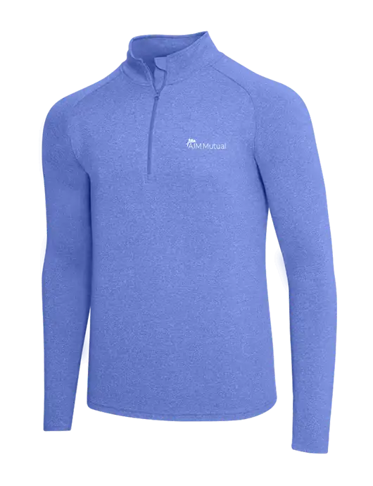 Royal Heather Sport Wick Stretch 1/4 Zip Pullover w/A.I.M. Mutual Logo