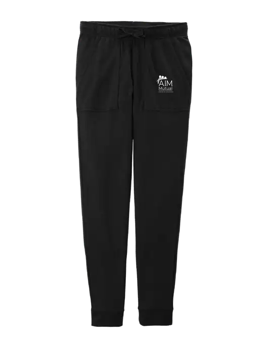 Womens Posicharge Tri-blend Wicking Black Triad Solid Fleece Jogger w/A.I.M. Mutual Logo