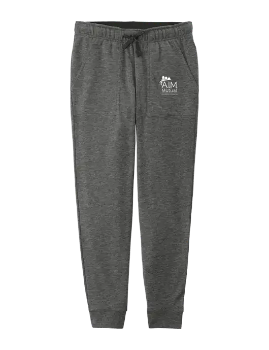 Womens Posicharge Tri-blend Wicking Dark Grey Heather Triad Solid Fleece Jogger w/A.I.M. Mutual Logo