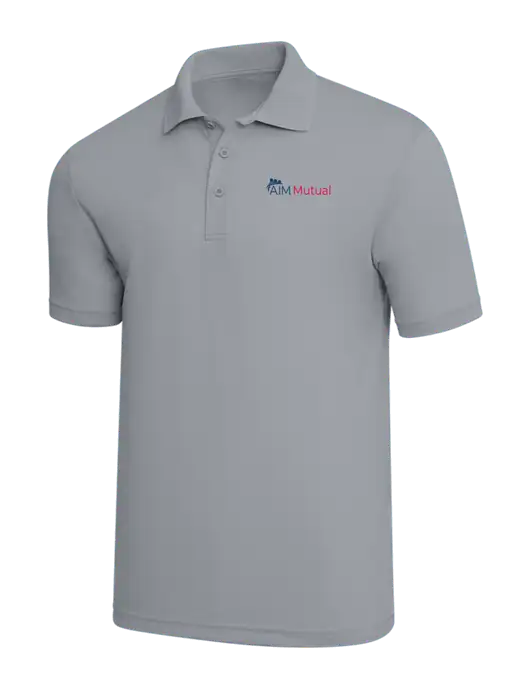 Light Grey PosiCharge RacerMesh Polo w/A.I.M. Mutual Logo