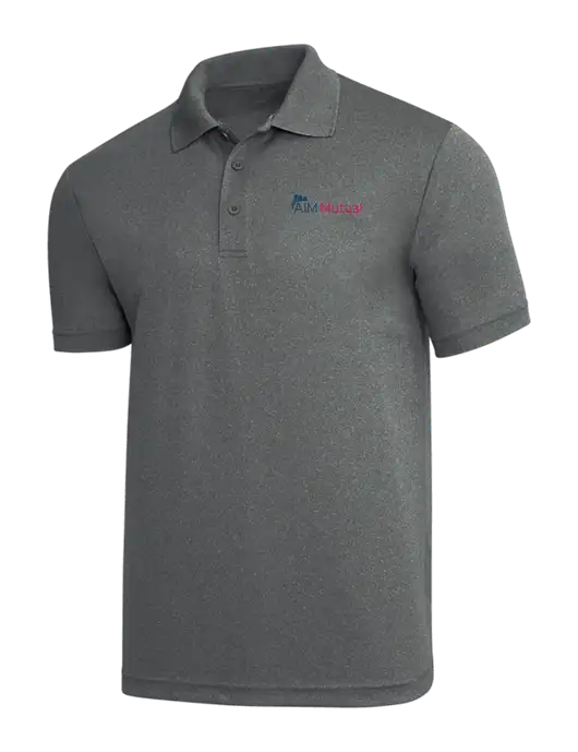 Medium Grey Heather PosiCharge RacerMesh Polo w/A.I.M. Mutual Logo