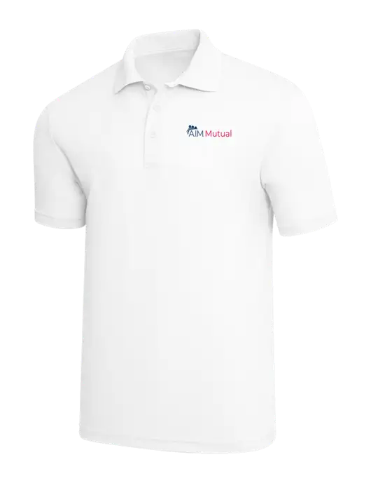 White PosiCharge RacerMesh Polo w/A.I.M. Mutual Logo