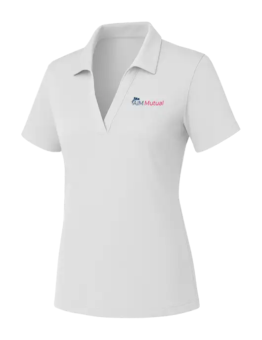 Womens White PosiCharge RacerMesh Polo w/A.I.M. Mutual Logo