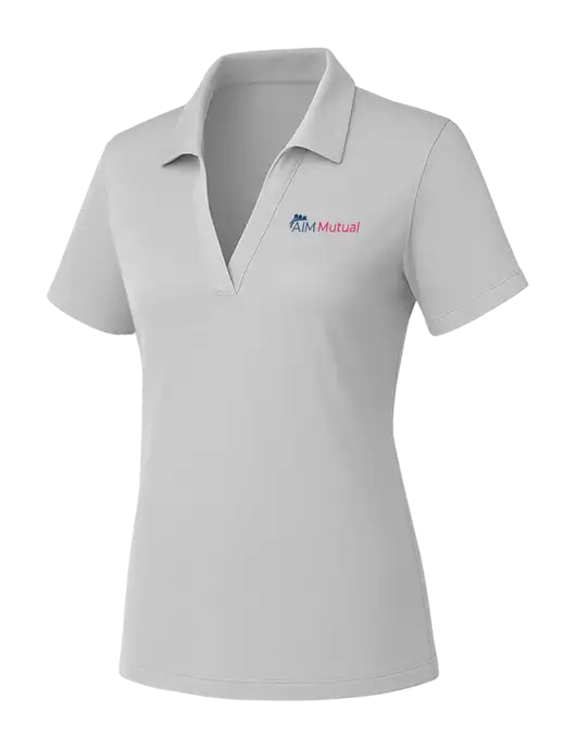 Womens Light Grey PosiCharge RacerMesh Polo w/A.I.M. Mutual Logo