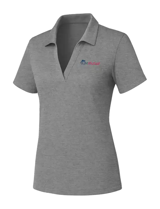 Womens Medium Grey Heather PosiCharge RacerMesh Polo w/A.I.M. Mutual Logo