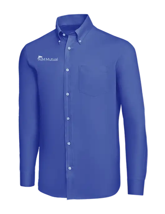 Brooks Brothers Dark Royal Wrinkle-Free Stretch Nailhead Shirt w/A.I.M. Mutual Logo