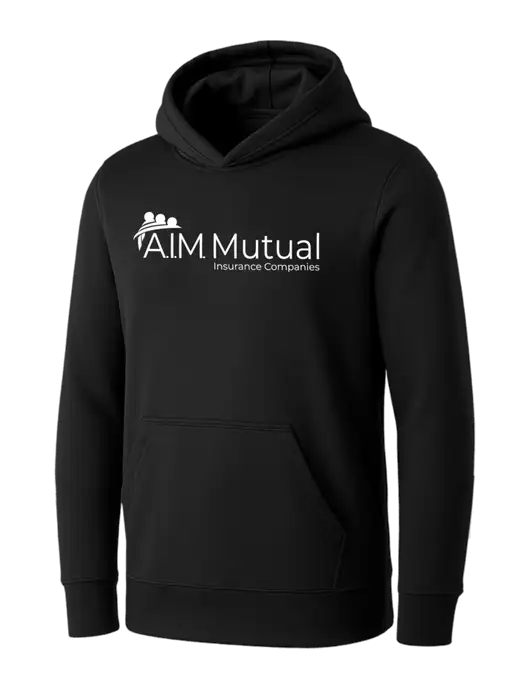 Womens Black Core Fleece Pullover Hooded Sweatshirt w/A.I.M. Mutual Logo
