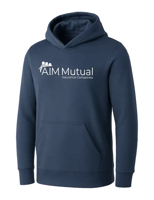 Womens Navy Core Fleece Pullover Hooded Sweatshirt w/A.I.M. Mutual Logo
