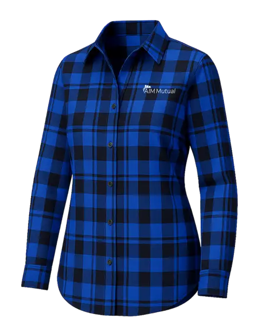 Womens Royal/Black Plaid Flannel Tunic w/A.I.M. Mutual Logo