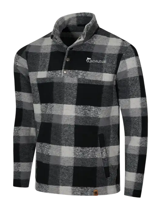 Russell Outdoors Black/White Plaid Basin Snap Pullover w/A.I.M. Mutual Logo