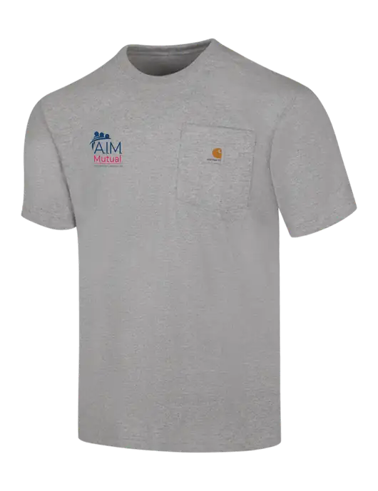 Carhartt Workwear Light Grey Heather Pocket Short Sleeve T-Shirt w/A.I.M. Mutual Logo
