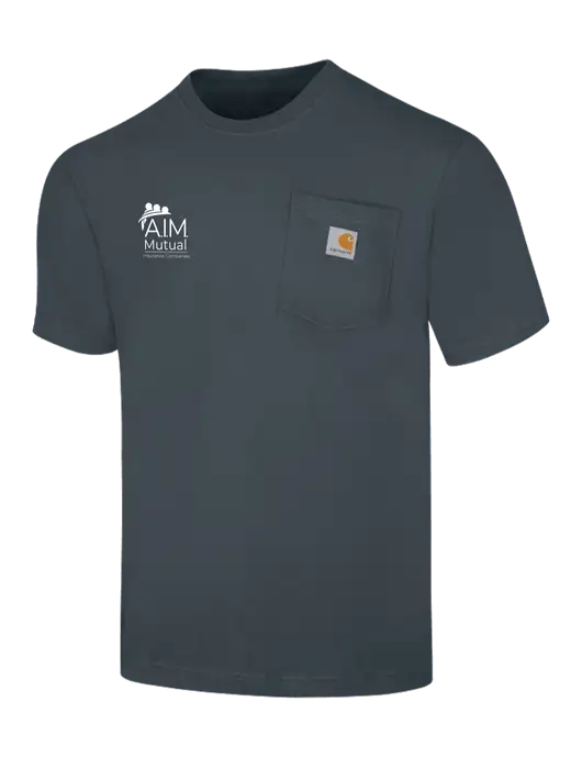 Carhartt Loose Fit Workwear Dark Slate Blue Short Sleeve Pocket T-Shirt w/A.I.M. Mutual Logo