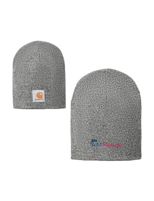 Carhartt Medium Grey Heather Acrylic Knit Hat w/A.I.M. Mutual Logo