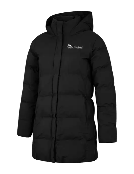 Mercer+Mettle Womens Deep Black Puffy Parka  w/A.I.M. Mutual Logo