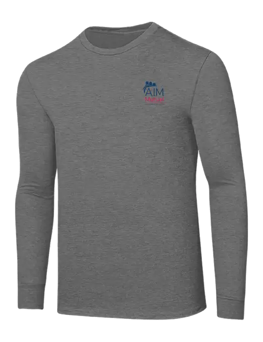 Core Blend Medium Grey Heather Long Sleeve Tee w/A.I.M. Mutual Logo