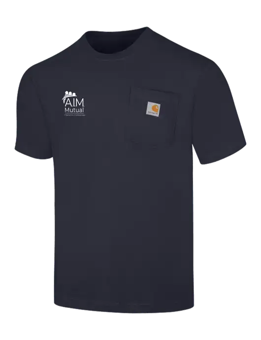 Carhartt Loose Fit Workwear Dark Navy Short Sleeve Pocket T-Shirt w/A.I.M. Mutual Logo