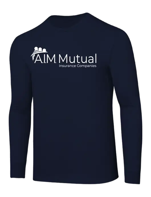 Core Blend Navy Long Sleeve Tee w/A.I.M. Mutual Logo