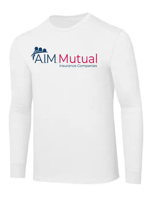 Core Blend White Long Sleeve Tee w/A.I.M. Mutual Logo