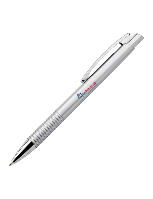 Malay Silver Ballpoint Pen - Blue Ink w/A.I.M. Mutual Logo