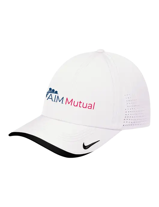 Nike White/Black Dri-FIT Perforated Performance Cap w/A.I.M. Mutual Logo