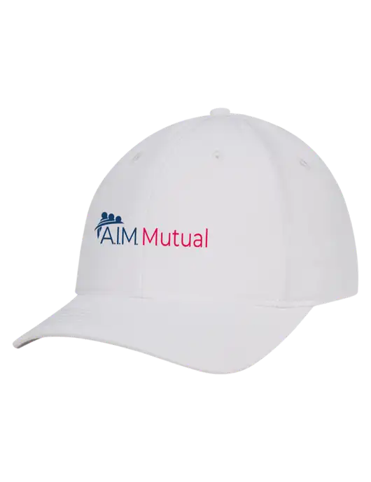 White Nylon Twill Performance Cap w/A.I.M. Mutual Logo
