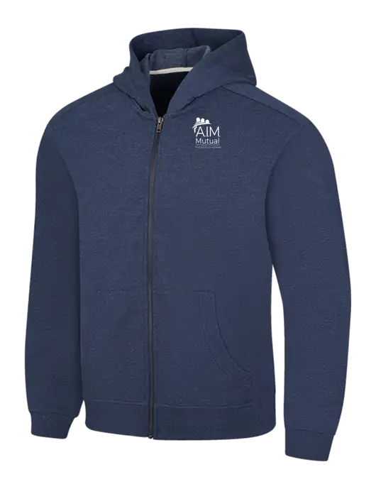 Navy Heather Re-Fleece Full-Zip Hoodie w/A.I.M. Mutual Logo