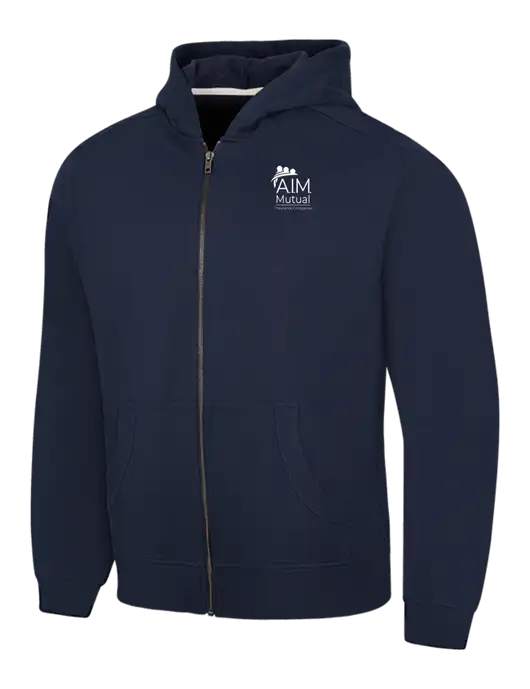 Navy Re-Fleece Full-Zip Hoodie w/A.I.M. Mutual Logo