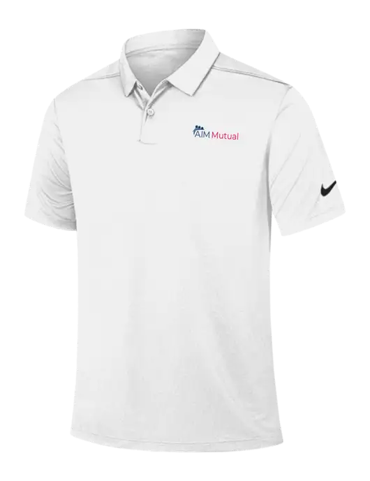 Nike White Dry Essential Solid Polo w/A.I.M. Mutual Logo