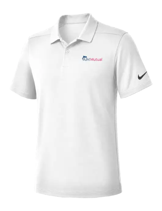 Nike White Dry Essential Solid Polo w/A.I.M. Mutual Logo
