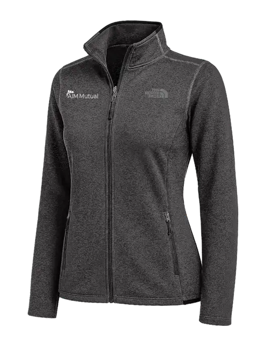The North Face Womens Dark Grey Heather Skyline Full-Zip Fleece Jacket w/A.I.M. Mutual Logo