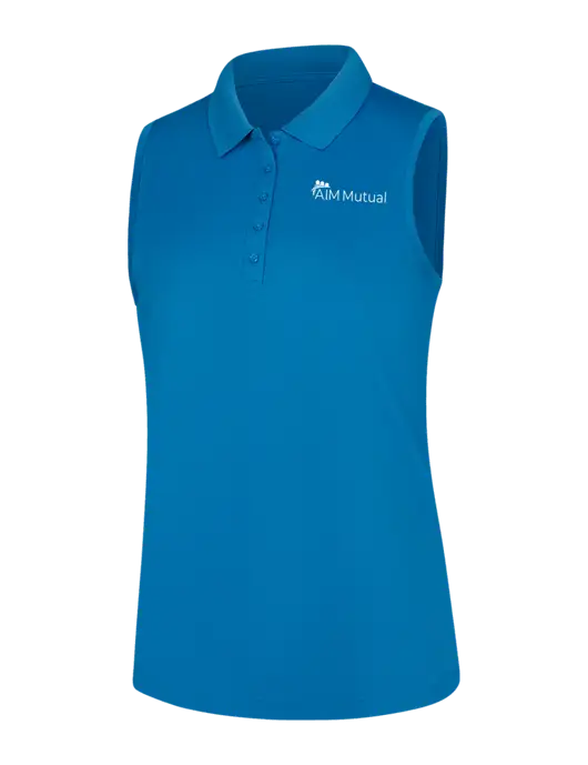 Womens Light Royal Dry Zone UV Micro-Mesh Sleeveless Polo w/A.I.M. Mutual Logo