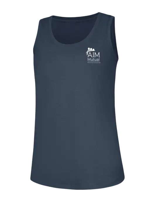 Womens Navy Frost Perfect Tri Racerback Tank w/A.I.M. Mutual Logo