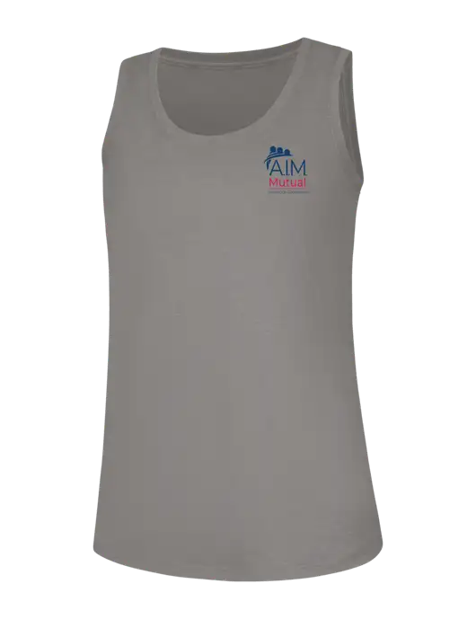 Womens Light Grey Frost Perfect Tri Racerback Tank w/A.I.M. Mutual Logo