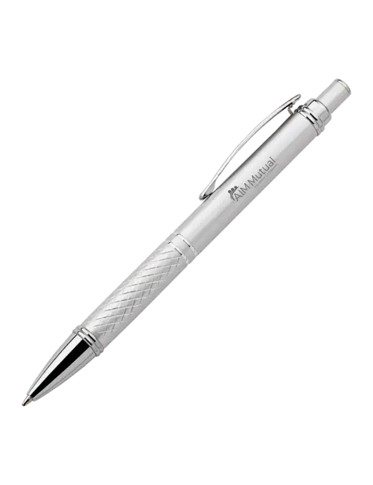 Silver Stellar Scribe Pen - Black Ink w/A.I.M. Mutual Logo