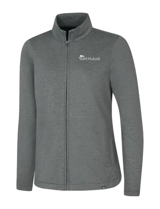 TravisMathew Womens Dark Grey Heather Coveside Full-Zip w/A.I.M. Mutual Logo