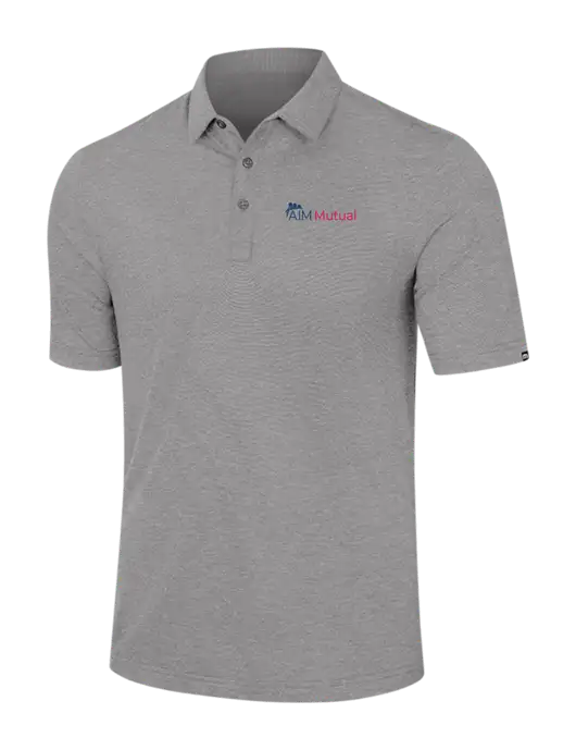 TravisMathew Light Grey Heather Sunnyvale Polo w/A.I.M. Mutual Logo