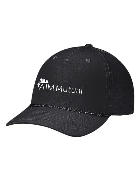Richardson Laser Perf Performance Black/Black-Grey Rope Cap w/A.I.M. Mutual Logo