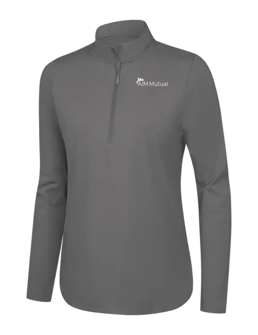  Womens Dark Medium Grey C-FREE Double Knit 1/4-Zip w/A.I.M. Mutual Logo