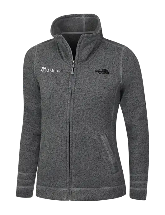 North Face Womens Medium Grey Heather Sweater Fleece Jacket w/A.I.M. Mutual Logo