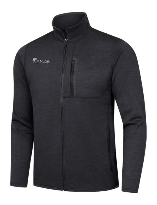 North Face Dark Grey Heather Skyline Full-Zip Fleece Jacket w/A.I.M. Mutual Logo