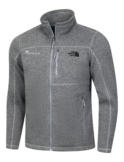North Face Medium Grey Heather Sweater Fleece Jacket w/A.I.M. Mutual Logo