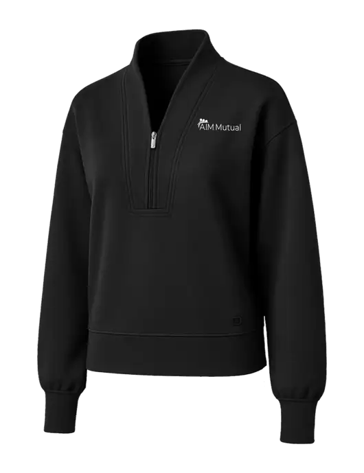 OGIO Womens Black Transcend 1/4-Zip w/A.I.M. Mutual Logo