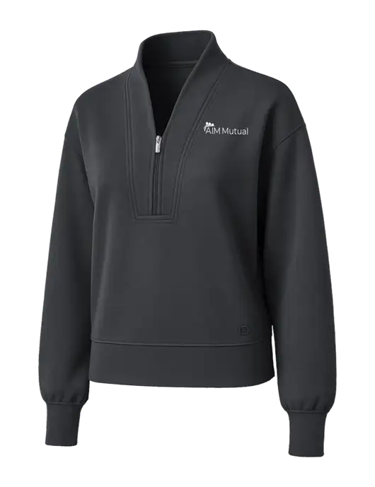 OGIO Womens Dark Grey Transcend 1/4-Zip w/A.I.M. Mutual Logo