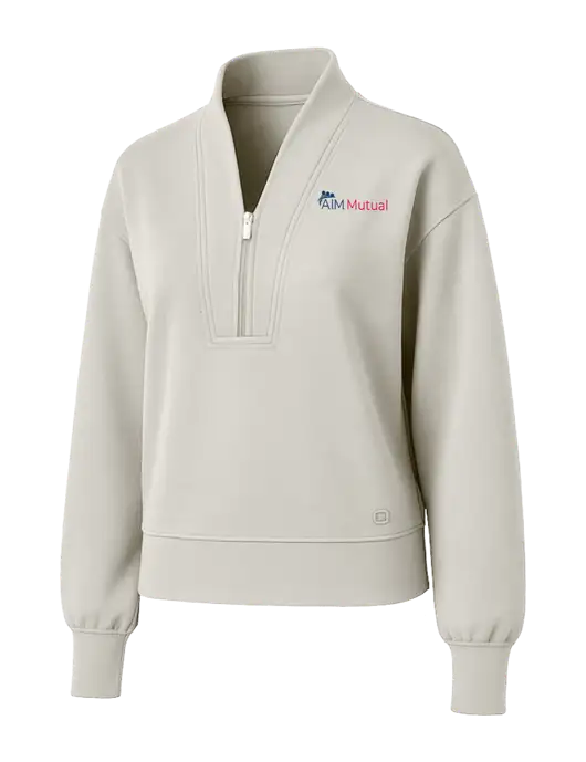 OGIO Womens Ivory Transcend 1/4-Zip w/A.I.M. Mutual Logo