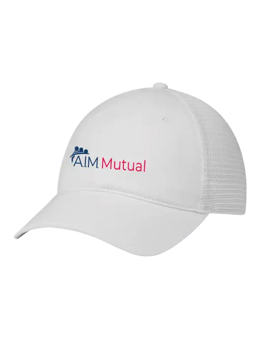 Richardson 111 Garment Washed Trucker Cap White w/White Mesh w/A.I.M. Mutual Logo