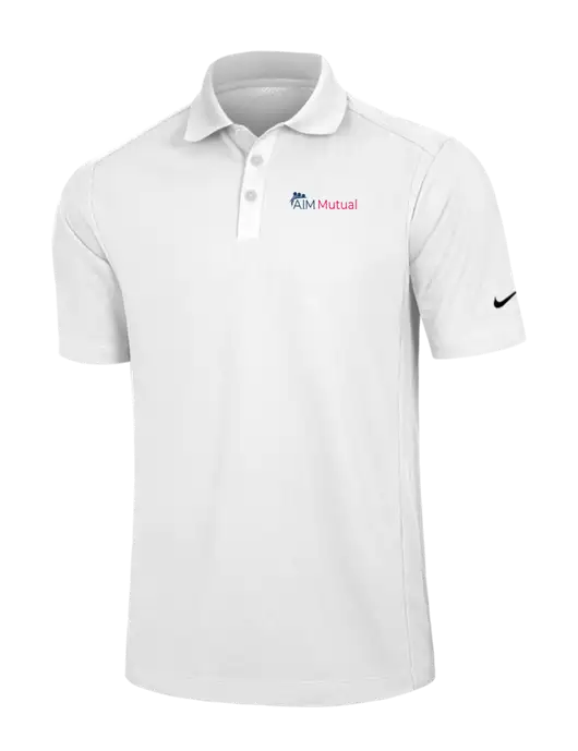 Nike White Dri-FIT Classic Polo w/A.I.M. Mutual Logo