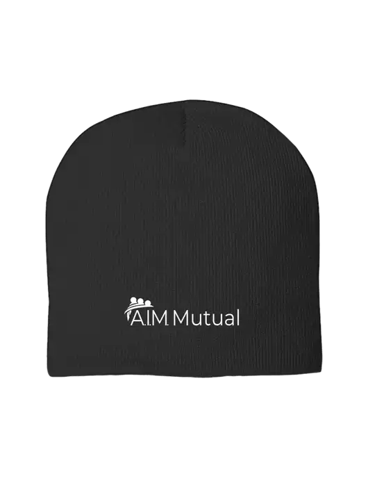 Solid Black Element Knit Beanie w/A.I.M. Mutual Logo