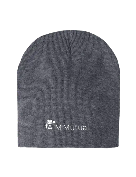 Dark Grey Heather Element Knit Beanie w/A.I.M. Mutual Logo